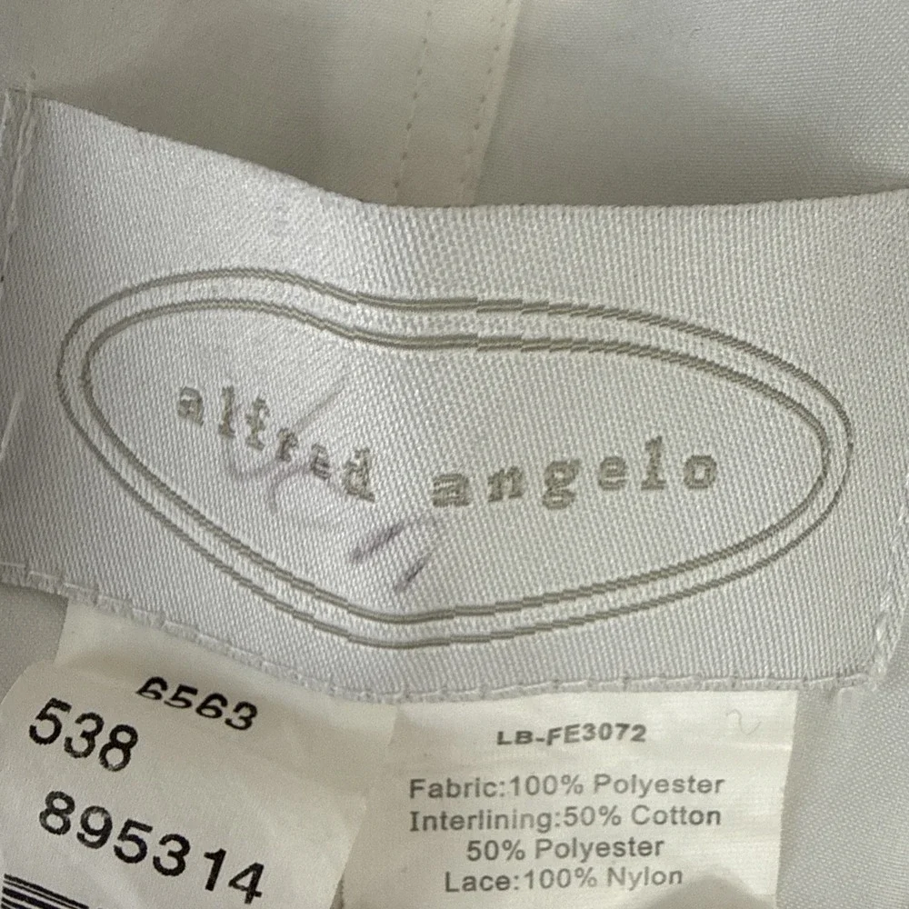 Alfred Angelo‎ Satin Corset Size 12 Black Ivory Lace Bow Feminine Sleeveless Zip